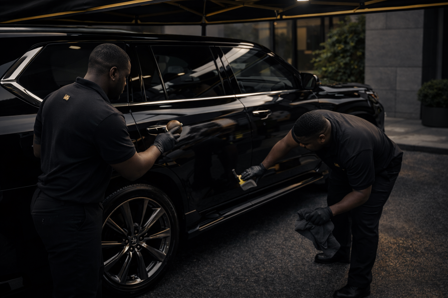 Mobile detailing service at client location